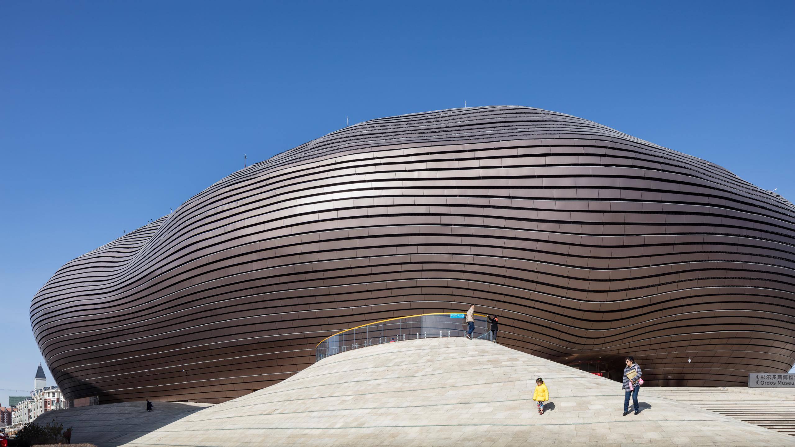 Photograph of Ordos Museum, designed by MAD Architects and located in Ordos, China