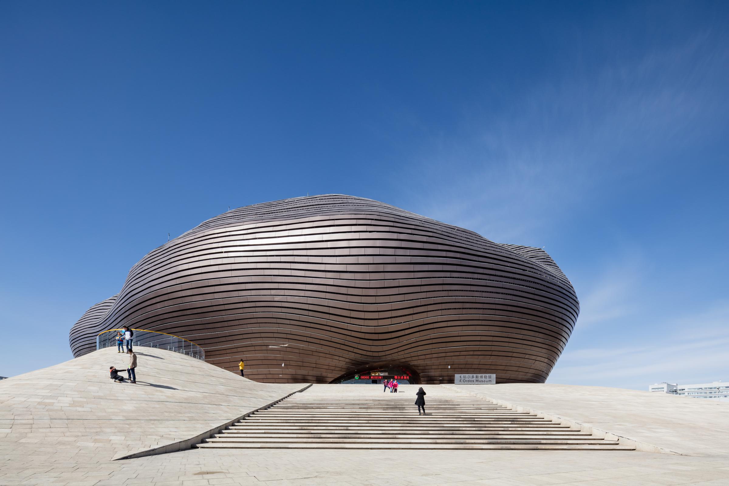Photograph of Ordos Museum, designed by MAD Architects and located in Ordos, China