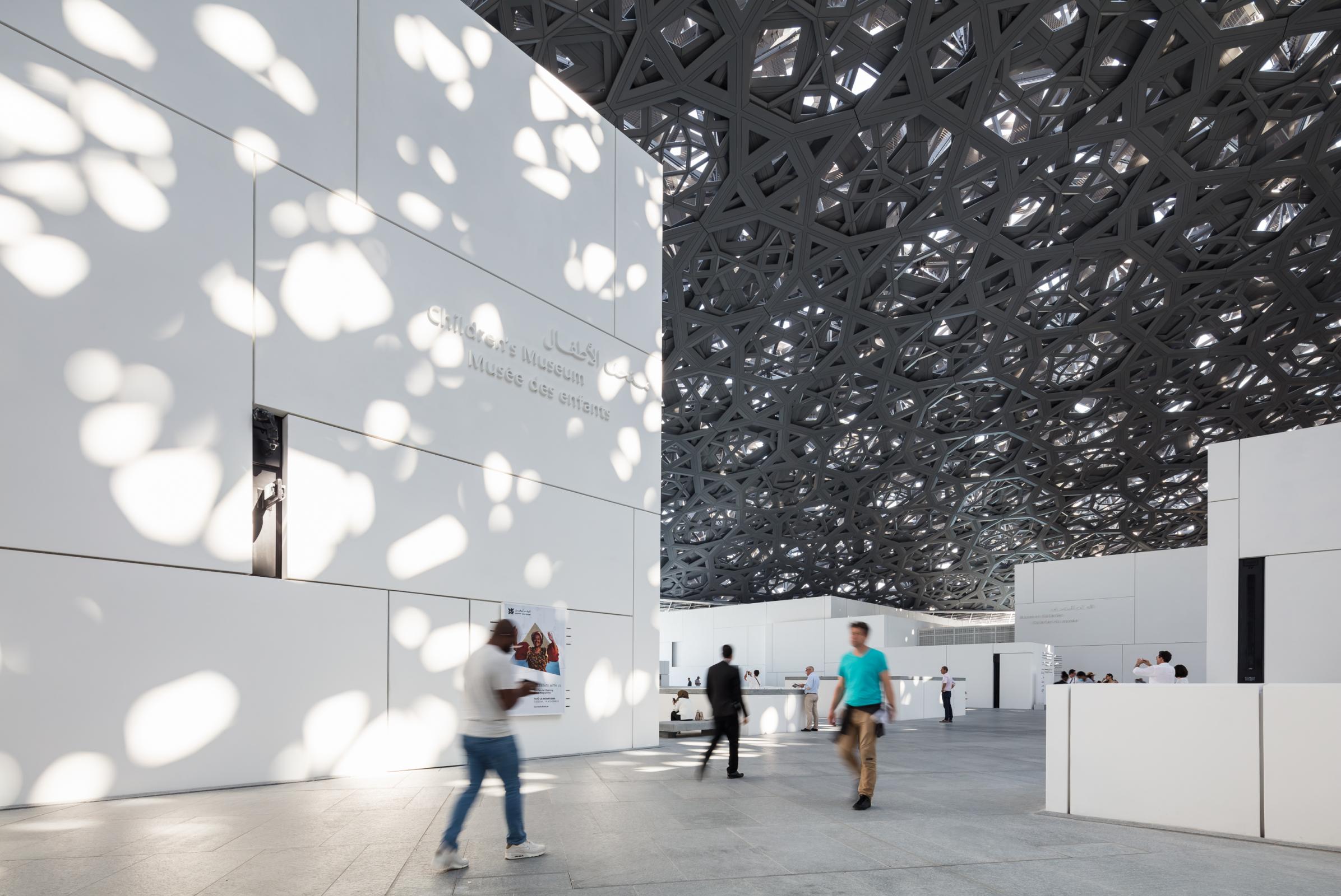 Photograph of Louvre Abu Dhabi, designed by Ateliers Jean Nouvel and located in Abu Dhabi, United Arab Emirates