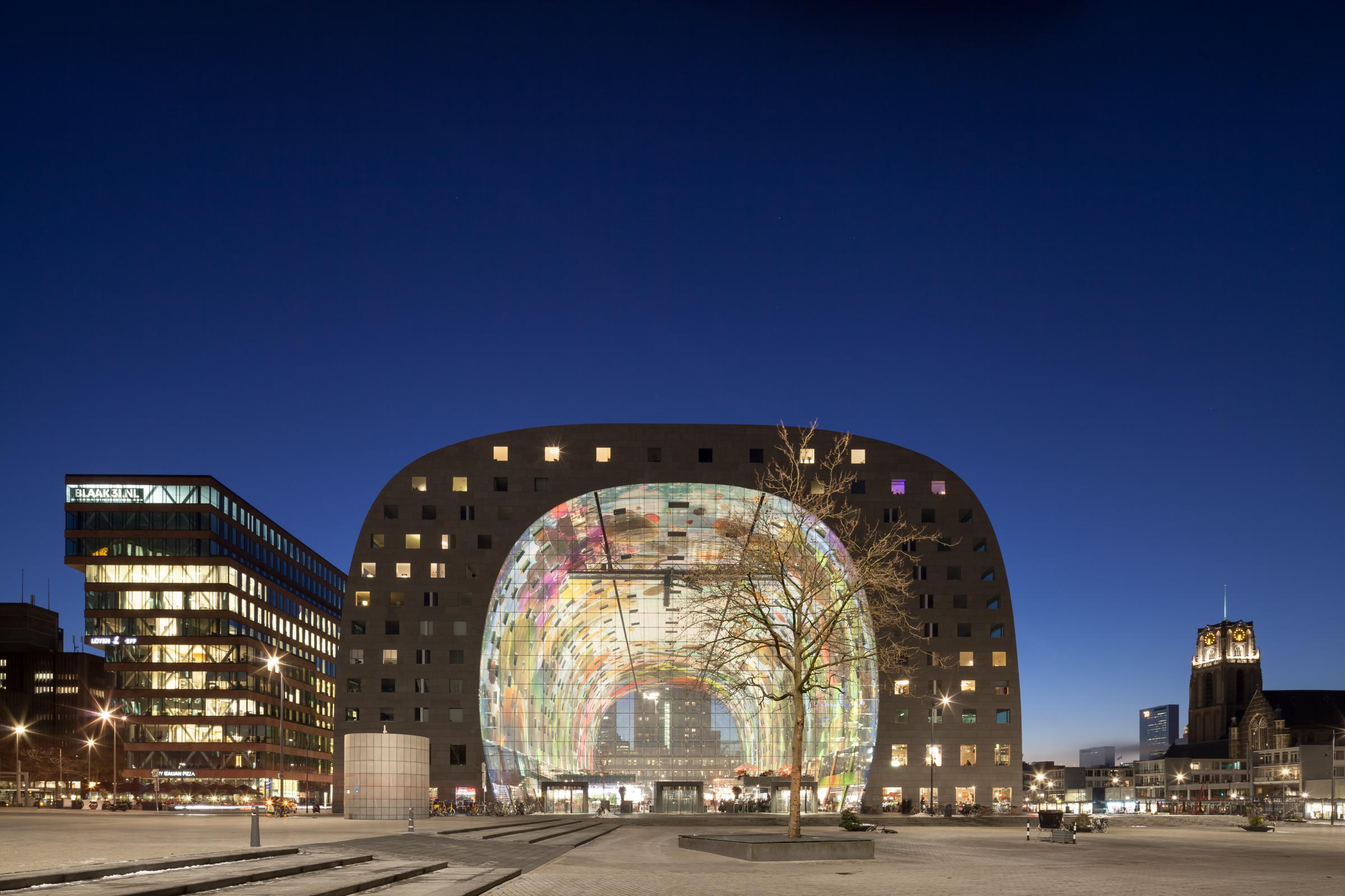 Photograph of Markthal Rotterdam, designed by MVRDV and located in Rotterdam, Netherlands