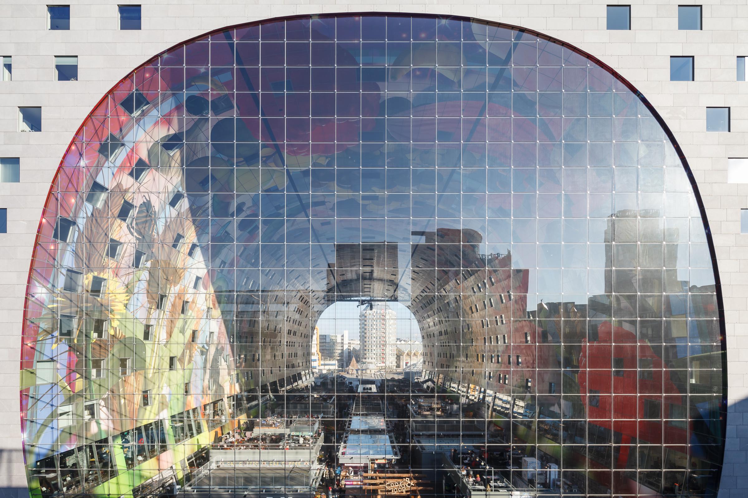 Photograph of Markthal Rotterdam, designed by MVRDV and located in Rotterdam, Netherlands