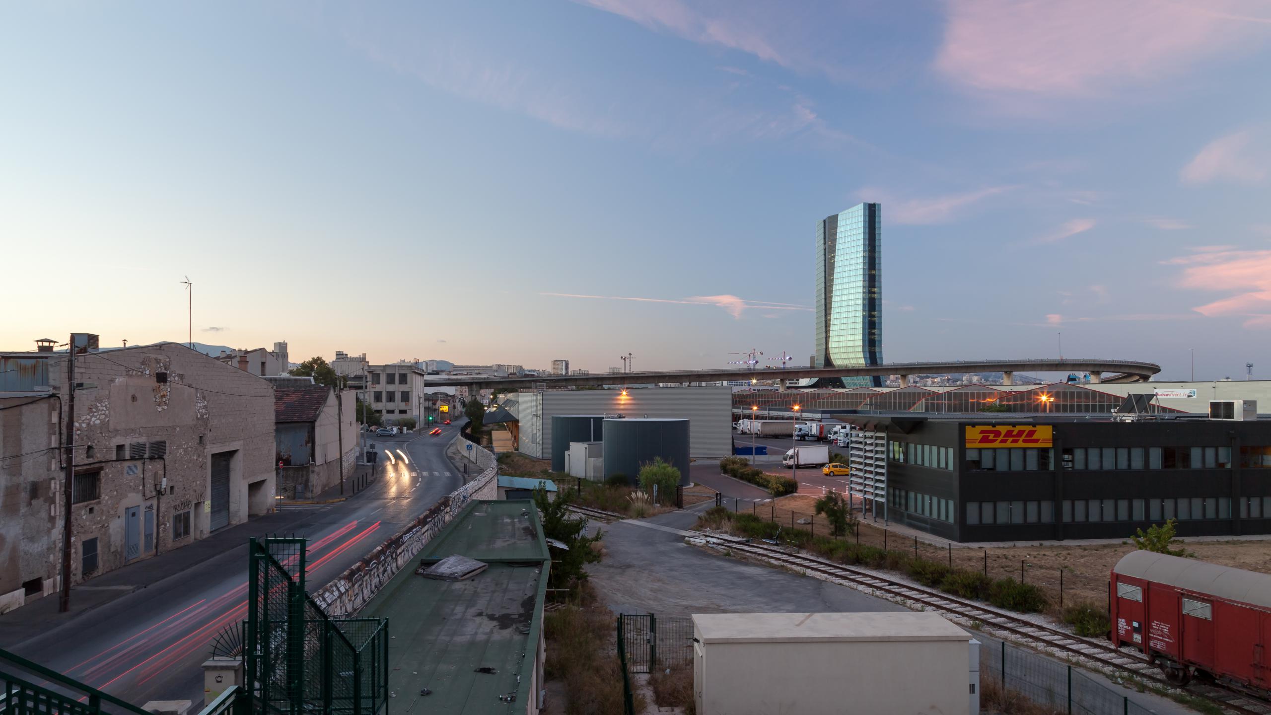 Photograph of CMA CGM Headquarters, designed by Zaha Hadid Architects and located in Marseille, France