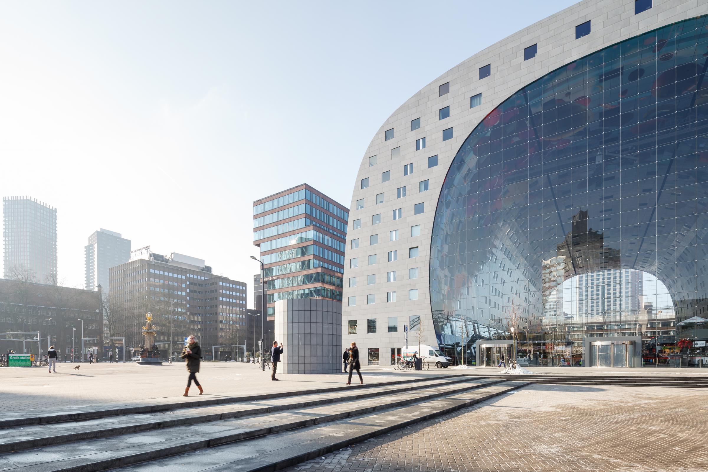 Photograph of Markthal Rotterdam, designed by MVRDV and located in Rotterdam, Netherlands