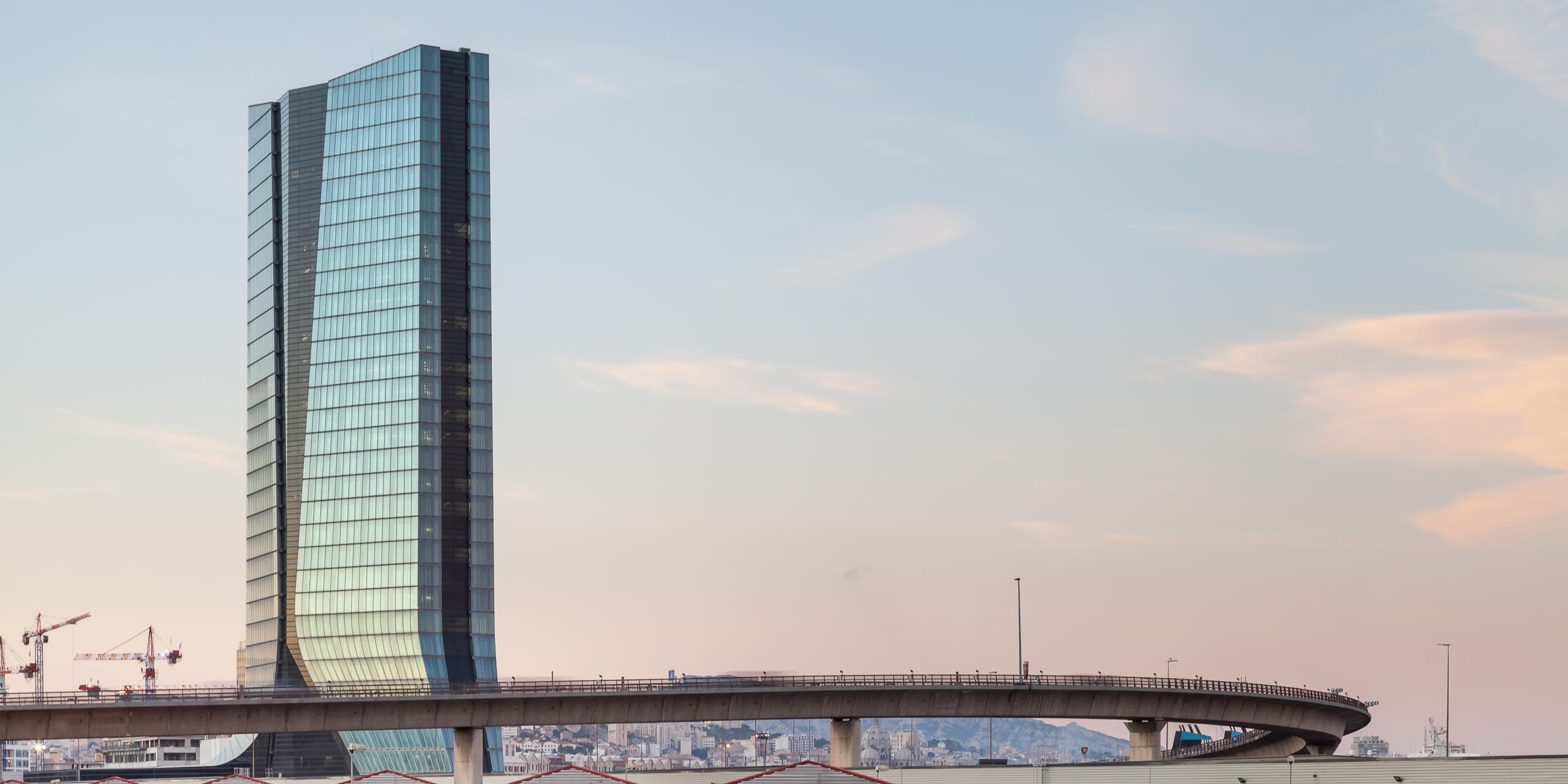 Photograph of CMA CGM Headquarters, designed by Zaha Hadid Architects and located in Marseille, France