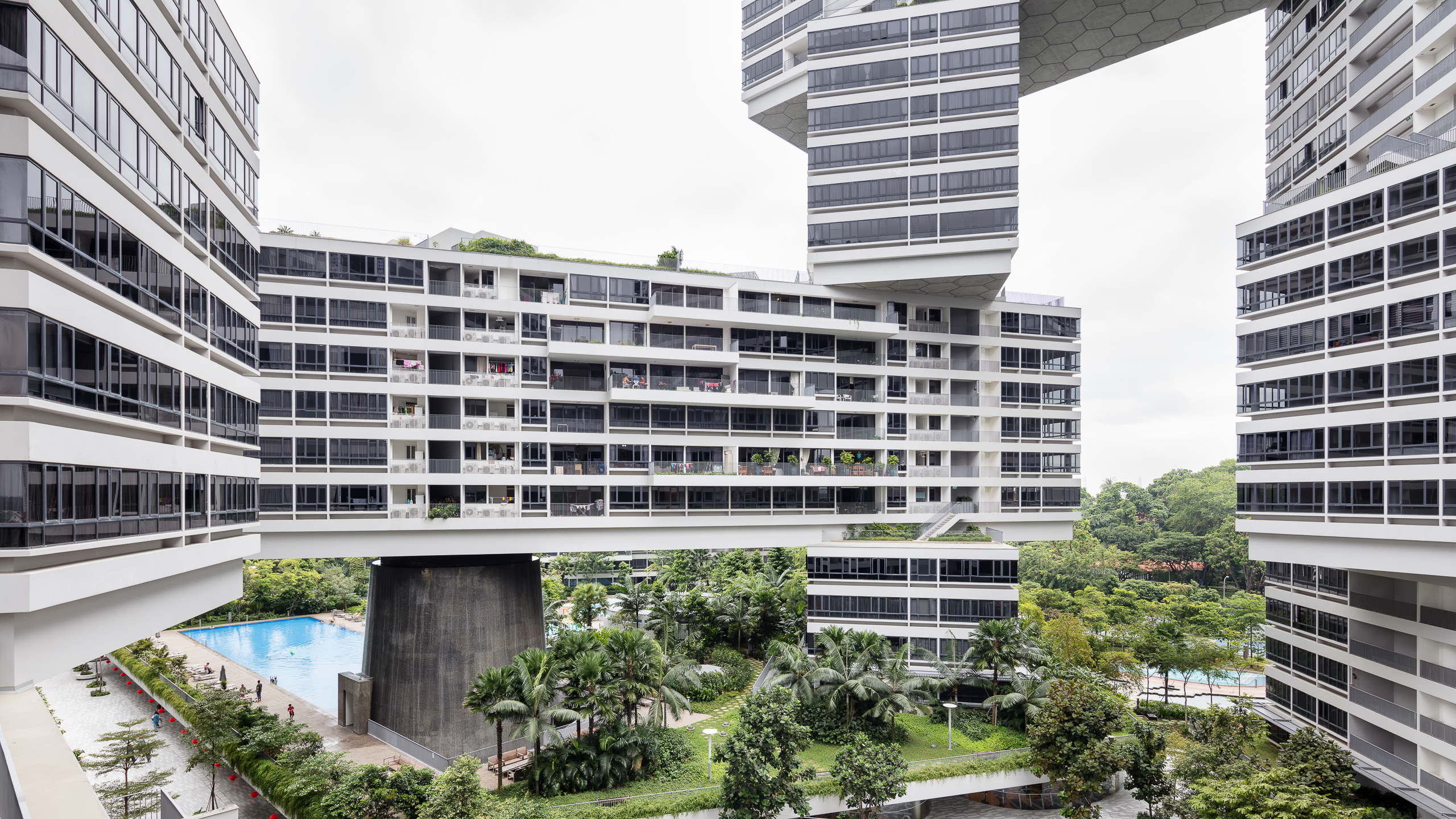 Photograph of The Interlace, designed by OMA / Ole Scheeren and located in Singapore