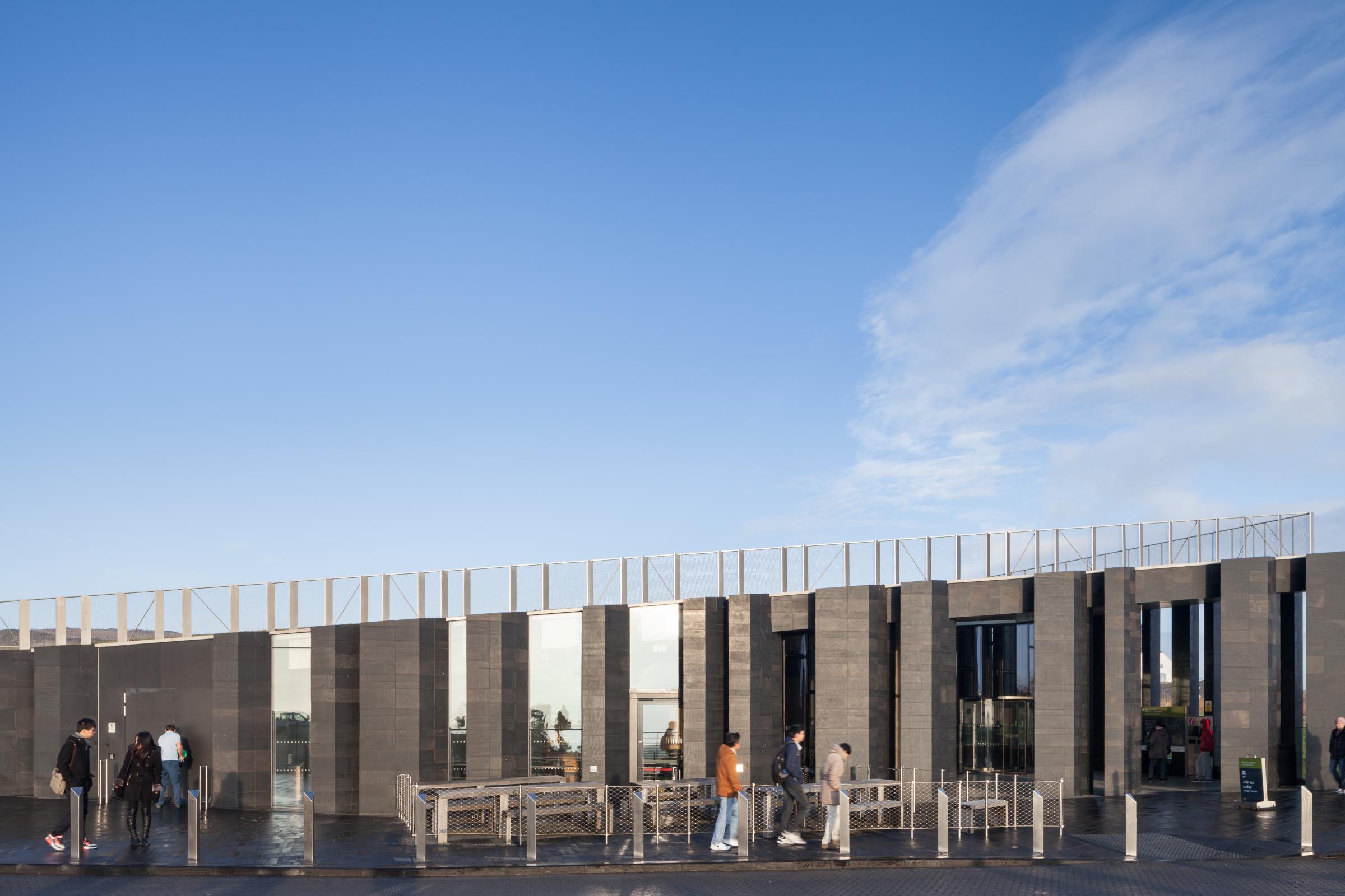 Photograph of Giants Causway Visitor Centre, designed by Heneghan Peng Architects and located in Bushmills, United Kingdom