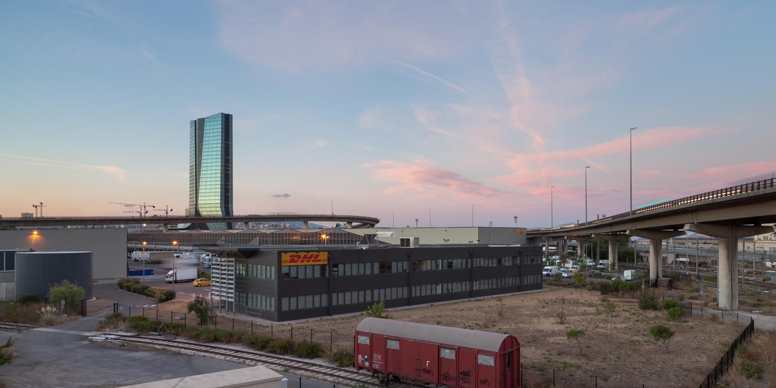 Photograph of CMA CGM Headquarters, designed by Zaha Hadid Architects and located in Marseille, France
