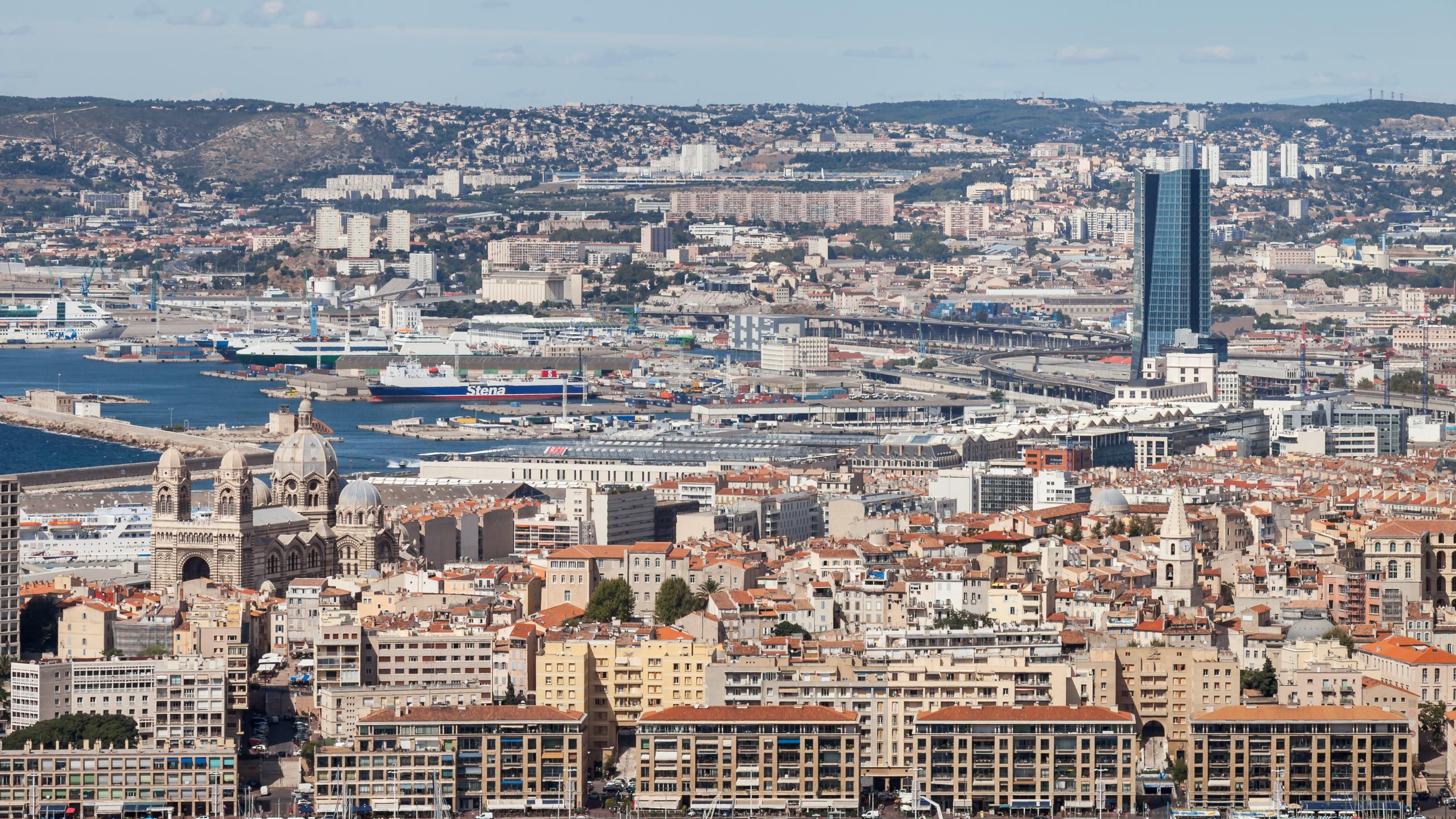 Photograph of CMA CGM Headquarters, designed by Zaha Hadid Architects and located in Marseille, France