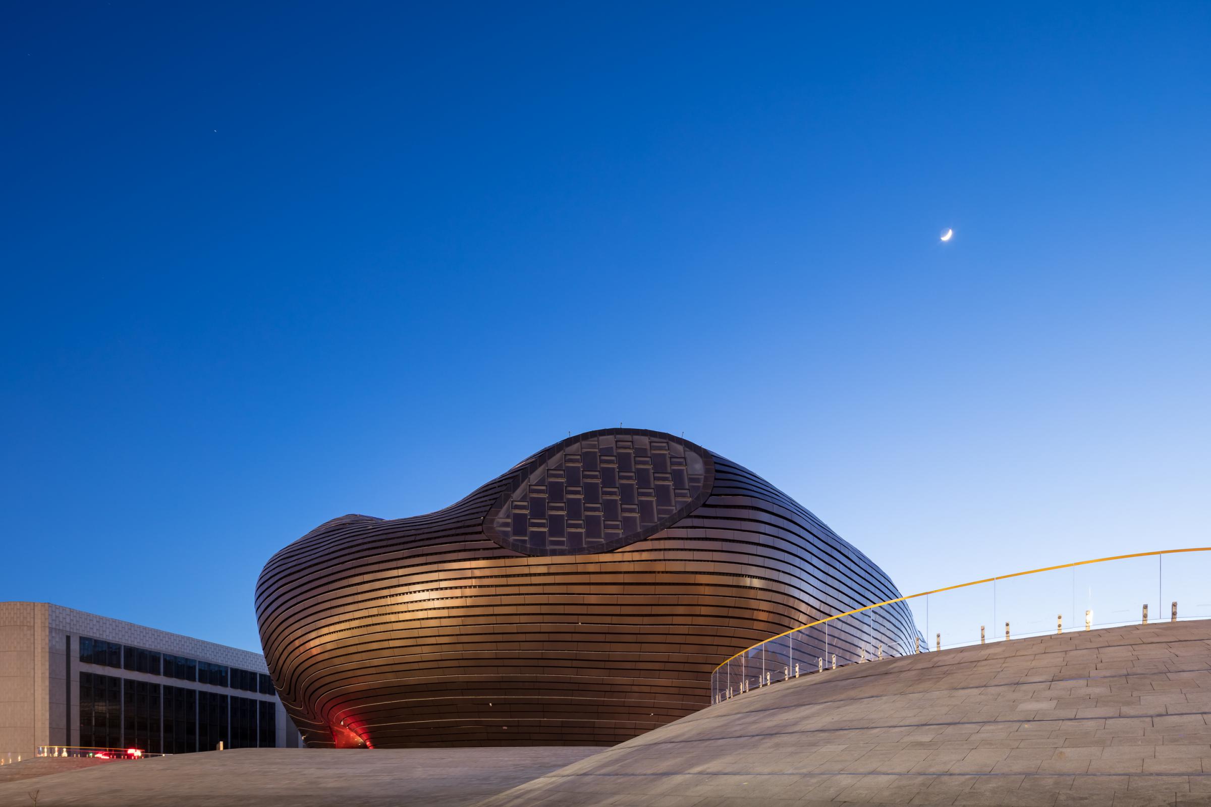 Photograph of Ordos Museum, designed by MAD Architects and located in Ordos, China