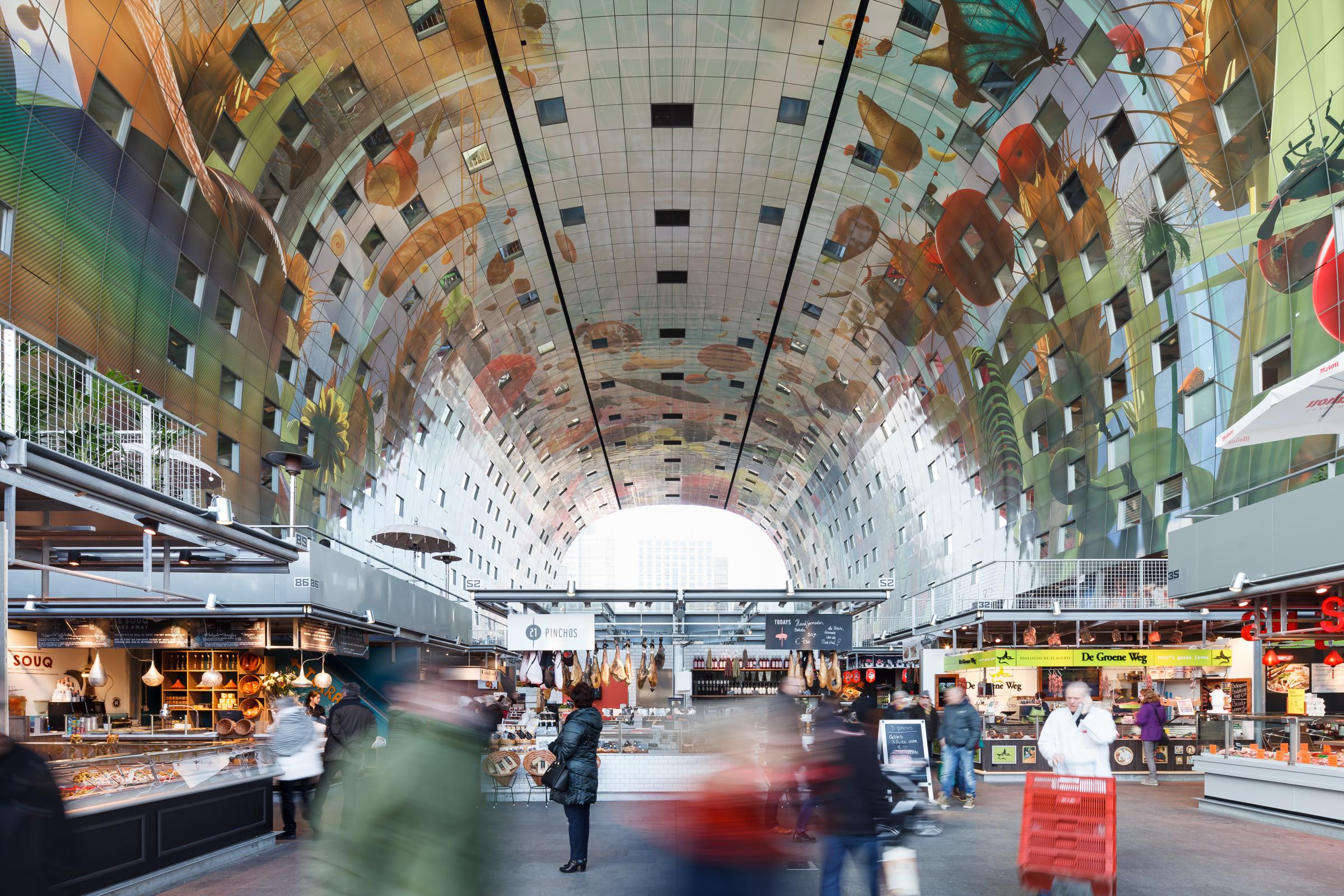Photograph of Markthal Rotterdam, designed by MVRDV and located in Rotterdam, Netherlands