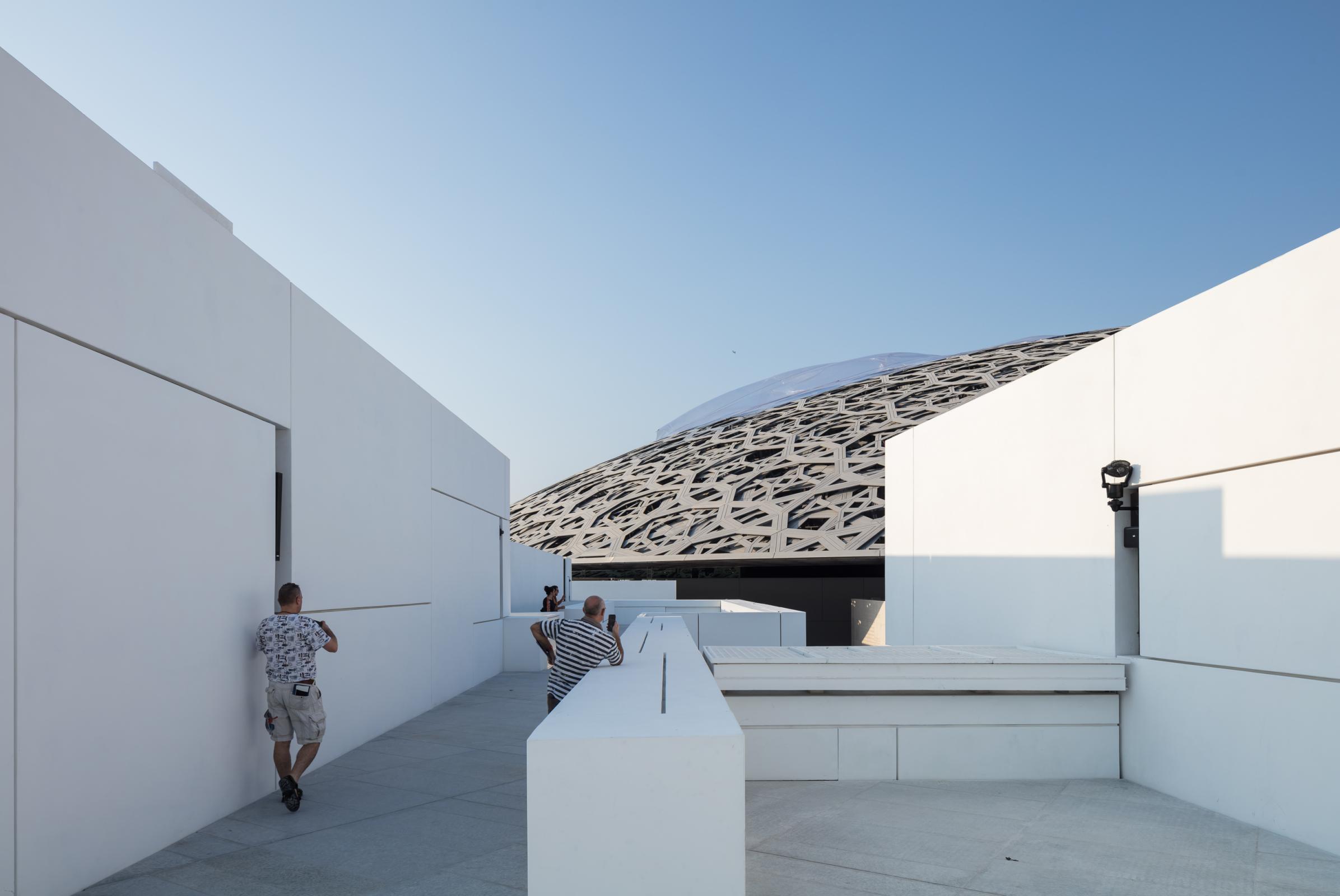 Photograph of Louvre Abu Dhabi, designed by Ateliers Jean Nouvel and located in Abu Dhabi, United Arab Emirates