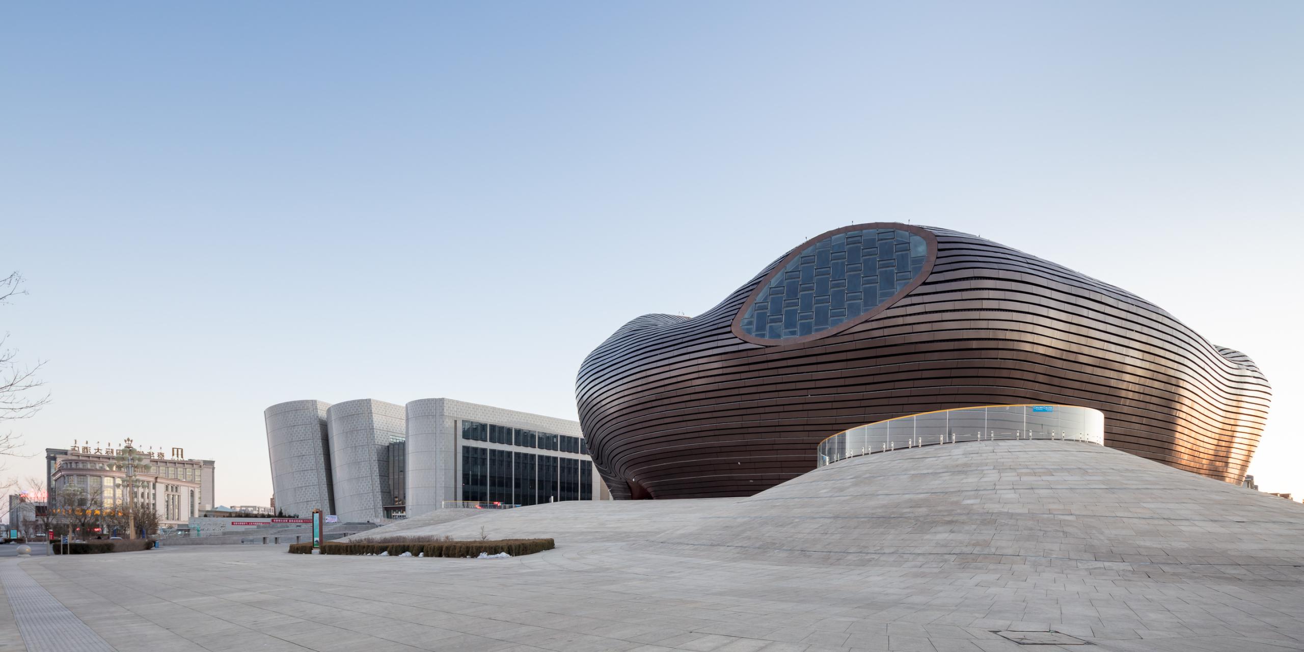Photograph of Ordos Museum, designed by MAD Architects and located in Ordos, China
