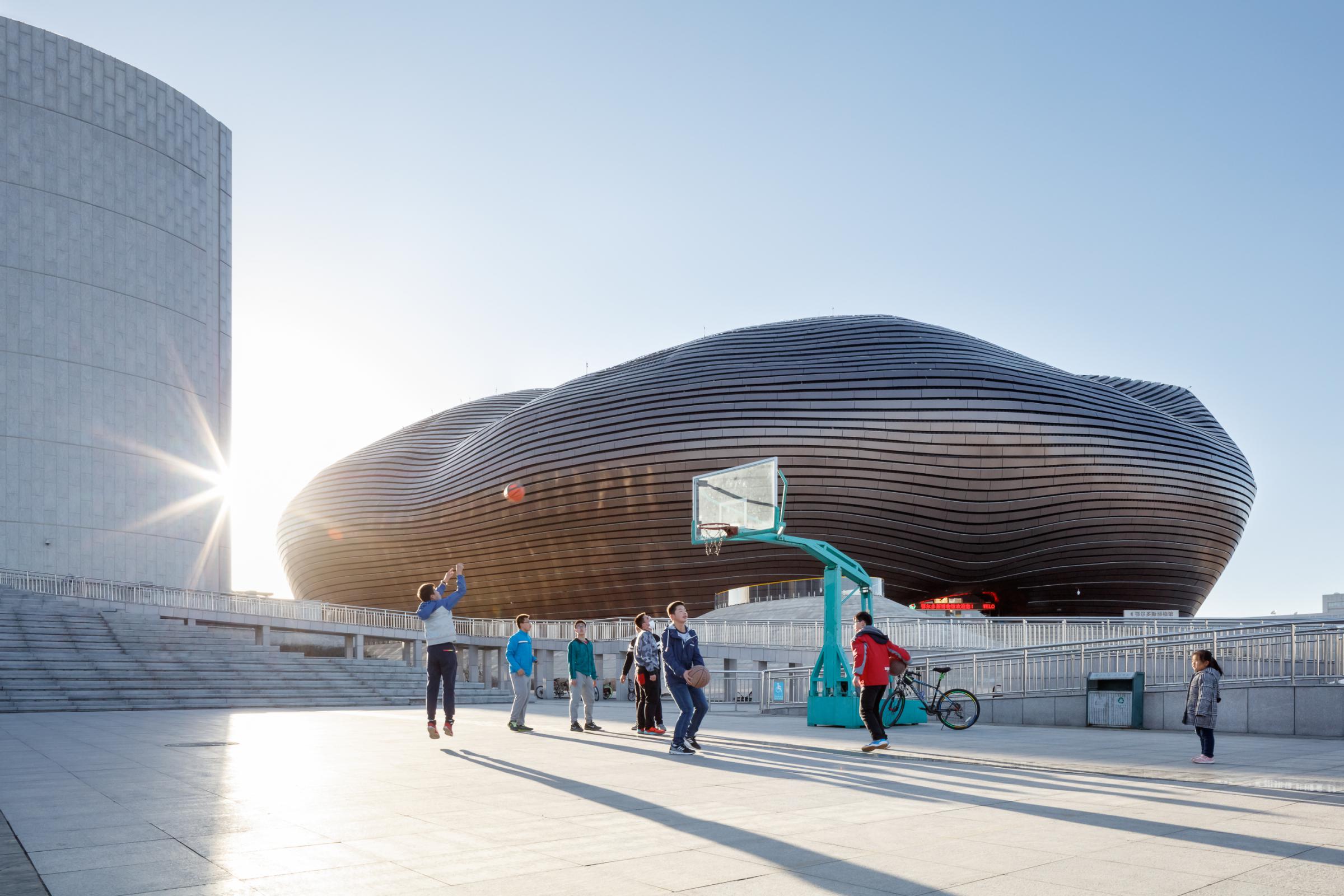 Photograph of Ordos Museum, designed by MAD Architects and located in Ordos, China