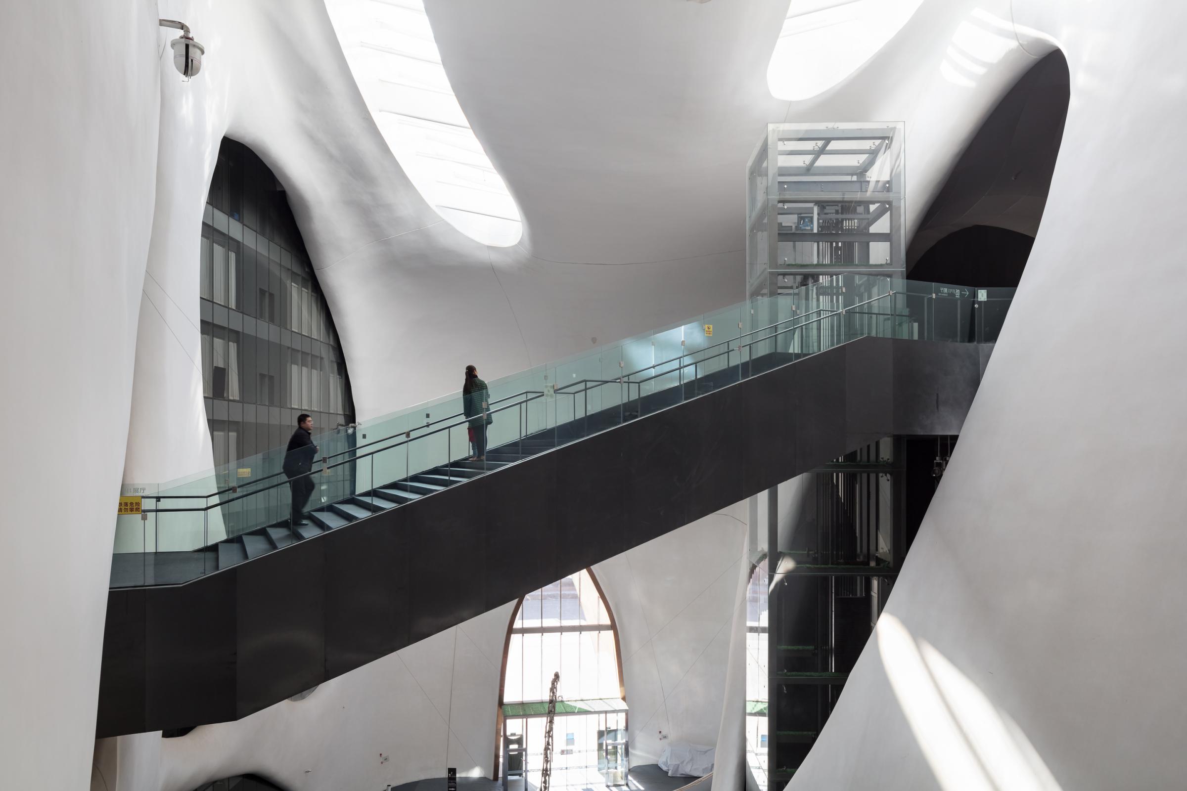 Photograph of Ordos Museum, designed by MAD Architects and located in Ordos, China