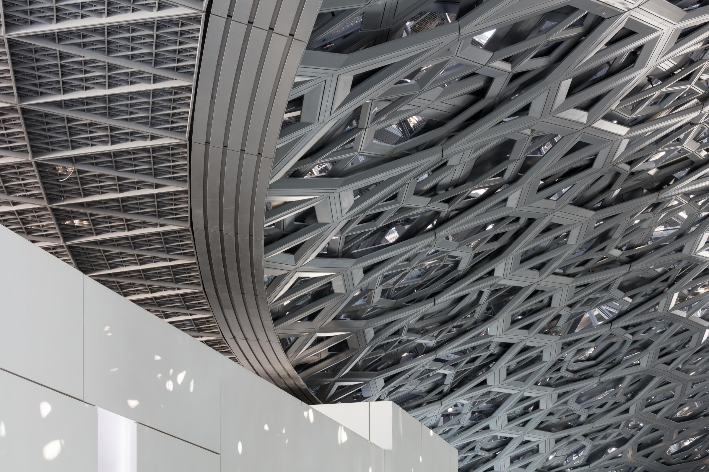 Photograph of Louvre Abu Dhabi, designed by Ateliers Jean Nouvel and located in Abu Dhabi, United Arab Emirates