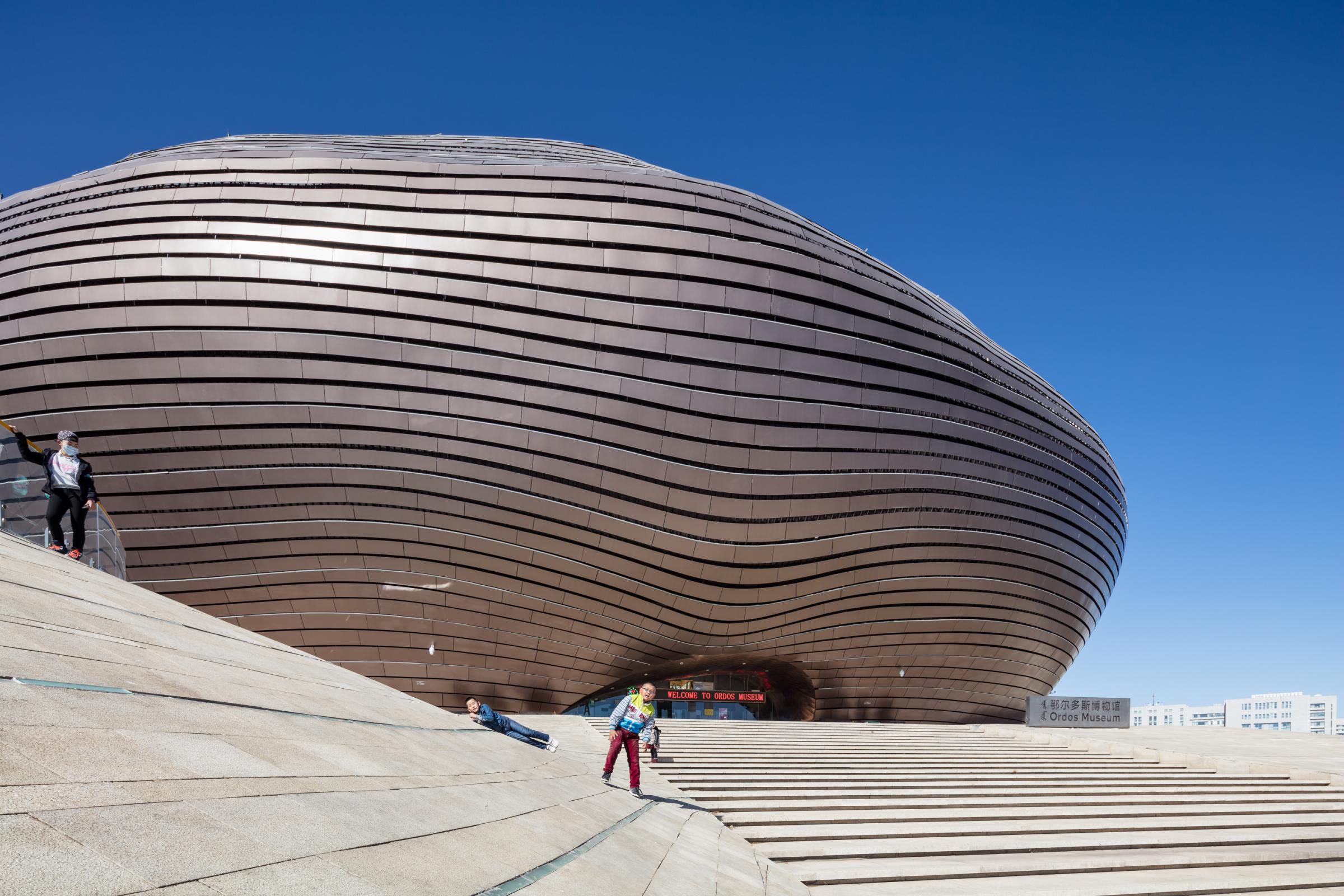 Photograph of Ordos Museum, designed by MAD Architects and located in Ordos, China