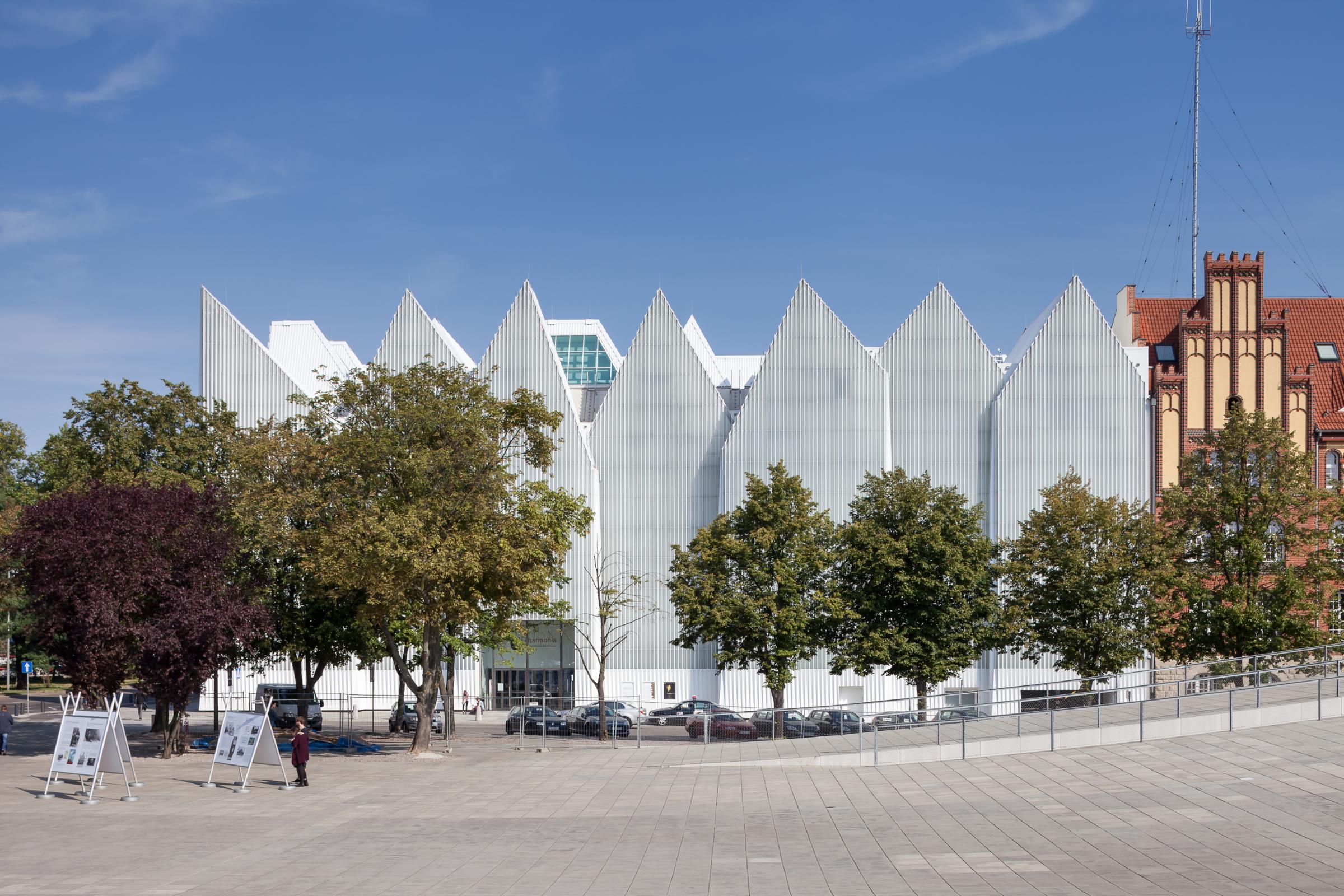 Photograph of Szczecin Philharmonic Hall, designed by Estudio Barozzi Veiga and located in Szczecin, Poland