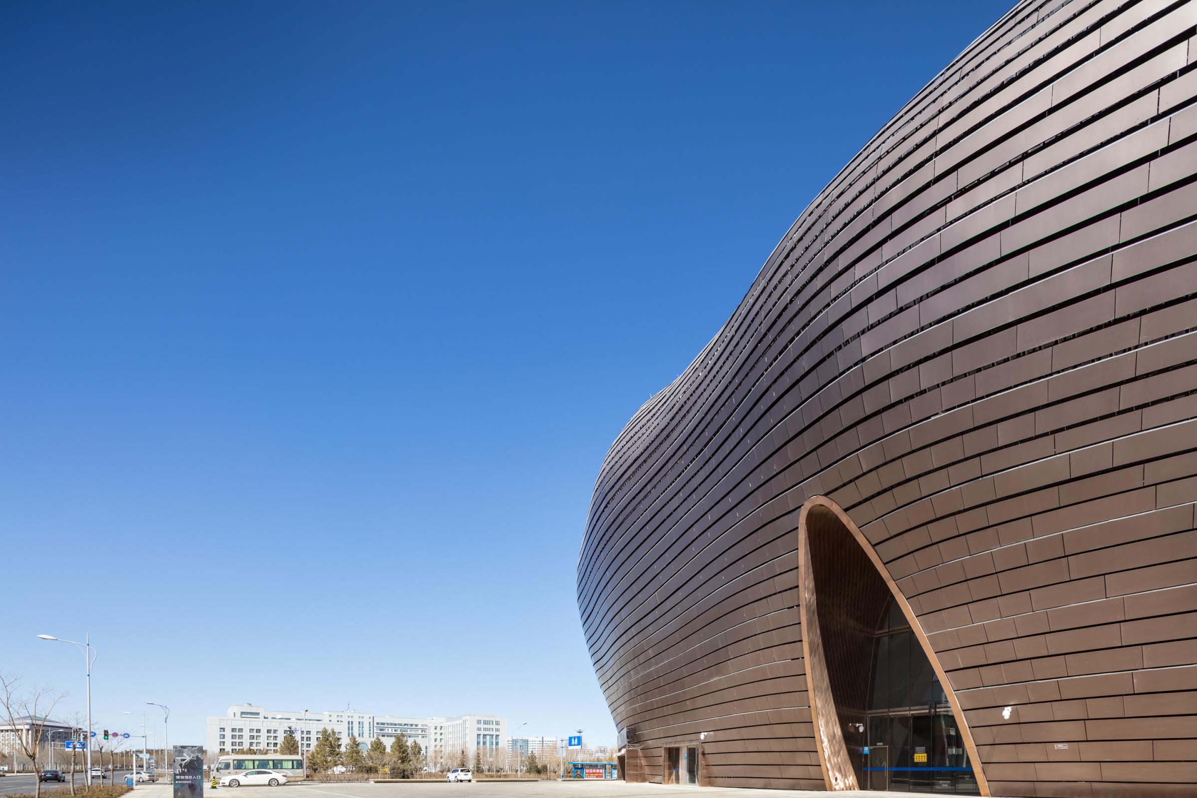 Photograph of Ordos Museum, designed by MAD Architects and located in Ordos, China