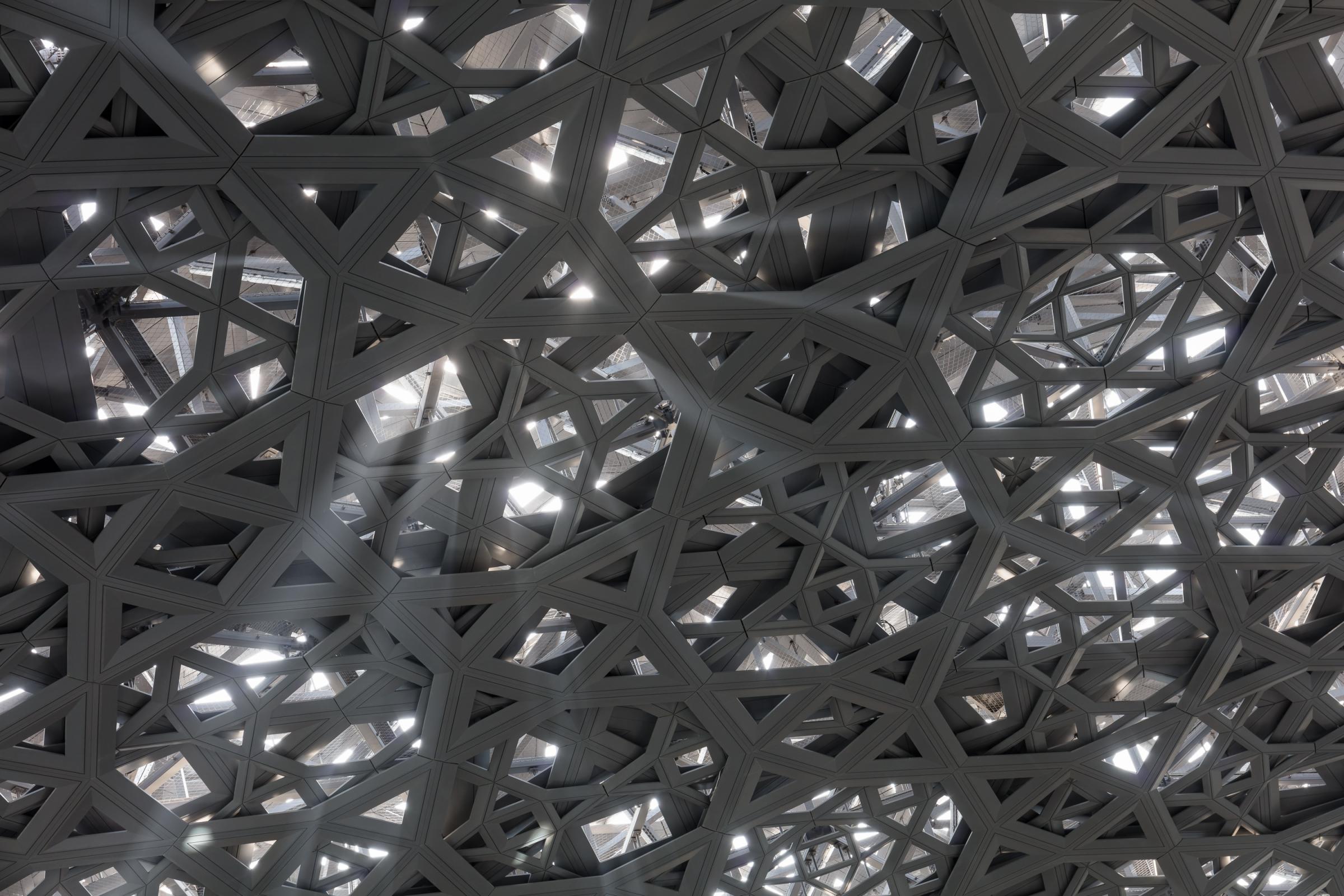 Photograph of Louvre Abu Dhabi, designed by Ateliers Jean Nouvel and located in Abu Dhabi, United Arab Emirates