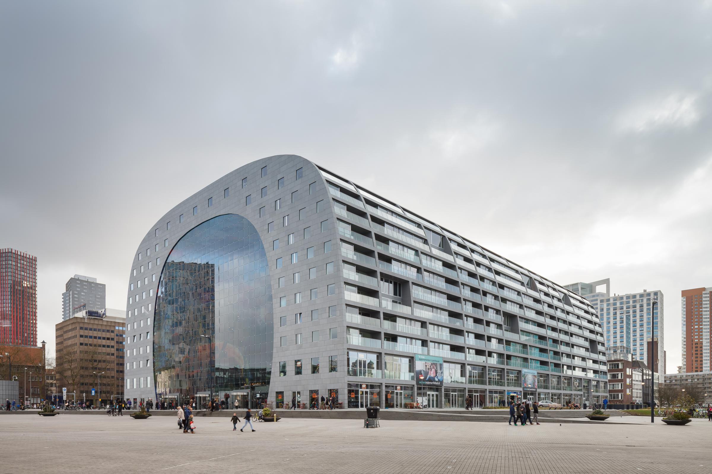 Photograph of Markthal Rotterdam, designed by MVRDV and located in Rotterdam, Netherlands