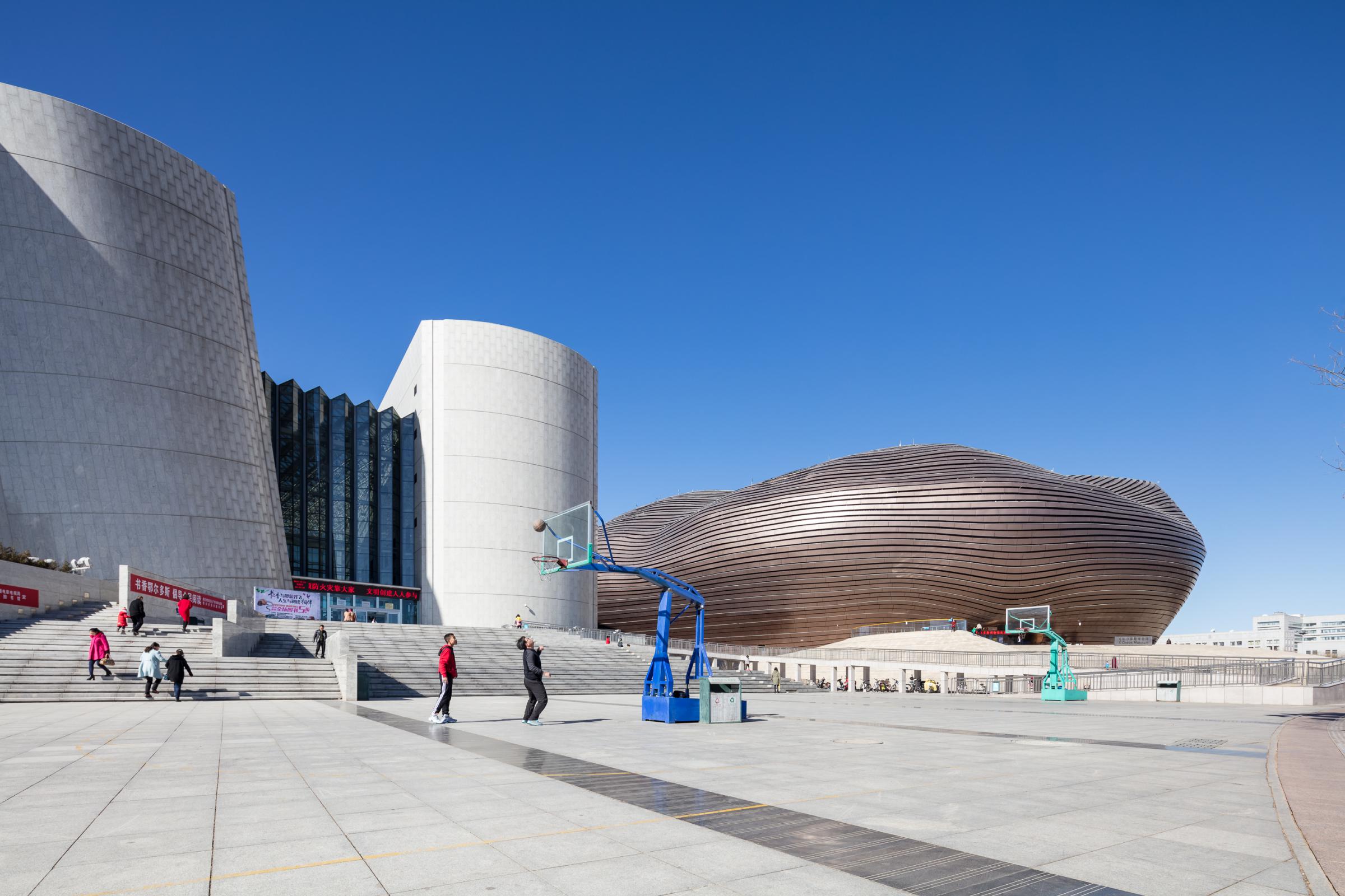 Photograph of Ordos Museum, designed by MAD Architects and located in Ordos, China