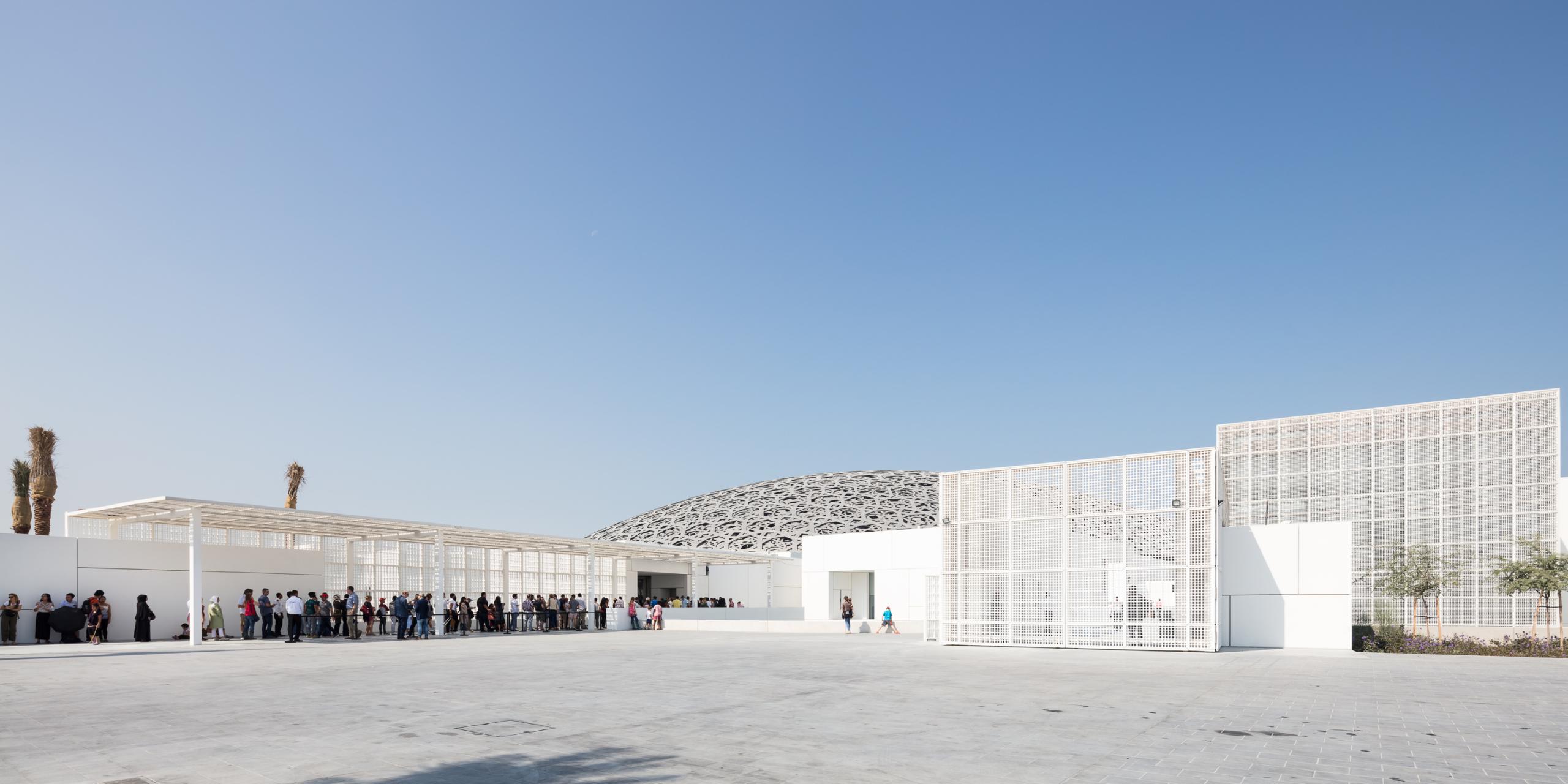 Photograph of Louvre Abu Dhabi, designed by Ateliers Jean Nouvel and located in Abu Dhabi, United Arab Emirates