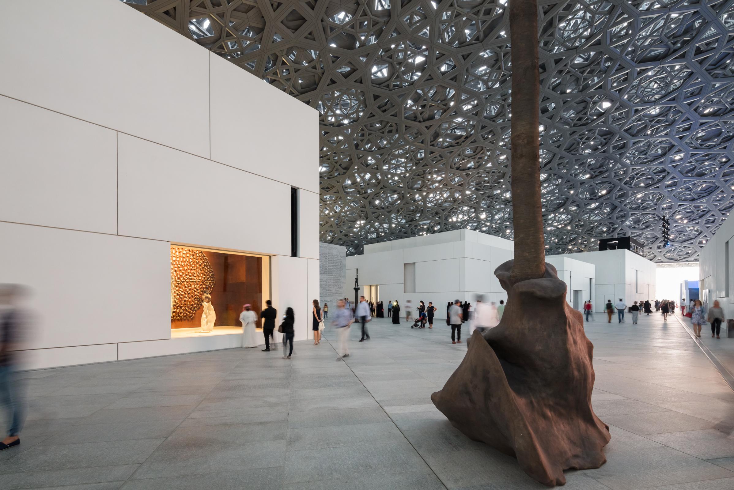 Photograph of Louvre Abu Dhabi, designed by Ateliers Jean Nouvel and located in Abu Dhabi, United Arab Emirates
