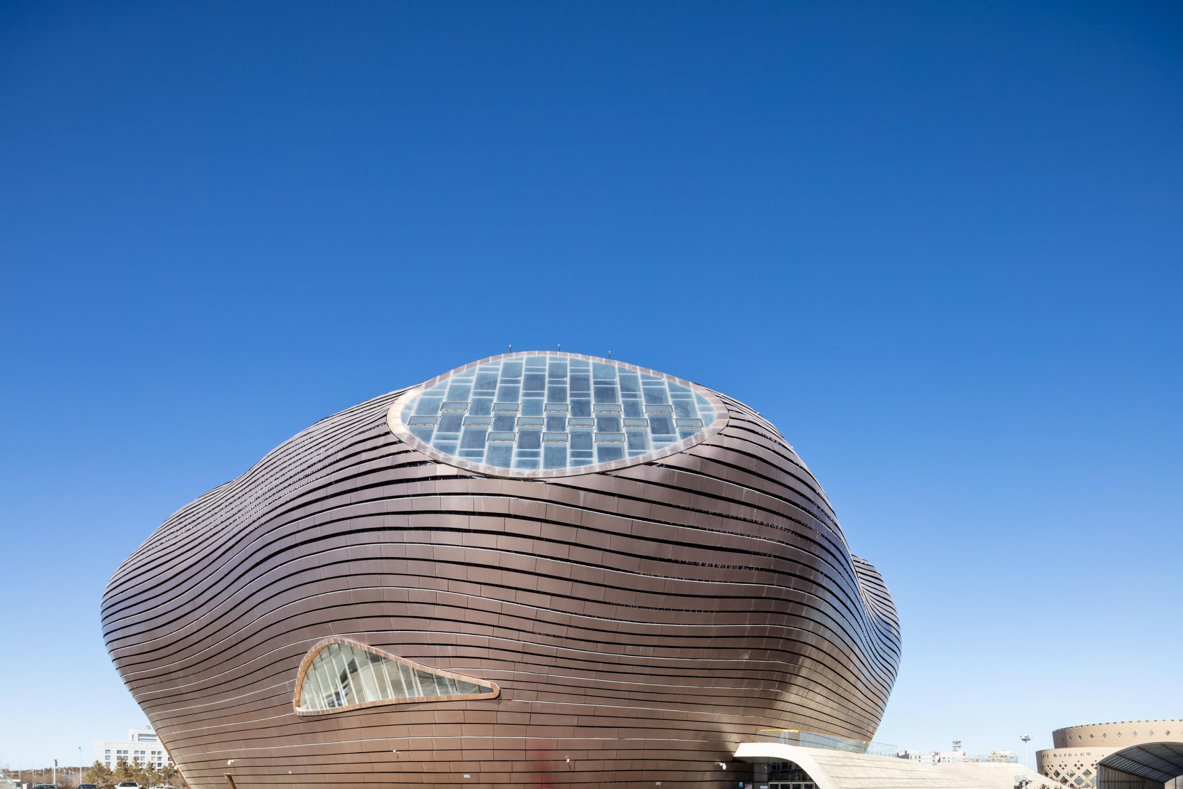 Photograph of Ordos Museum, designed by MAD Architects and located in Ordos, China